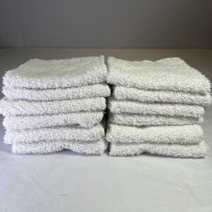 12 White Washcloths Terry Face Towel Hand Cloth Spa Mainstay